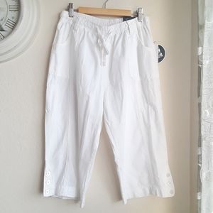 Karen scott white wide legs Capri PM